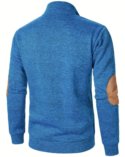 3pcs Men’s Casual Knit Sweaters – Button-Up Collar, Long Sleeve, Solid Color, Regular Fit for Golf & Camping