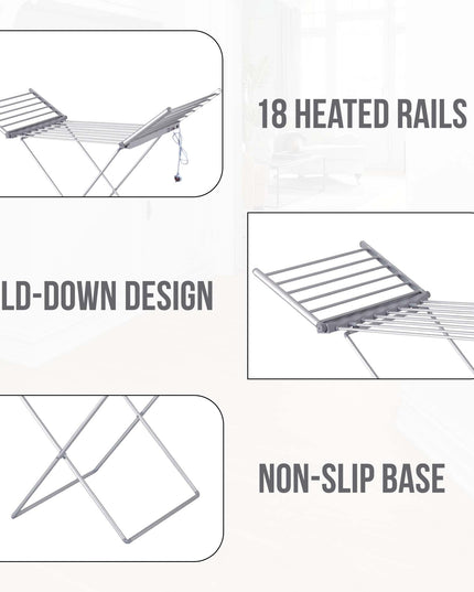 Electric Heated Clothes Drying Rack