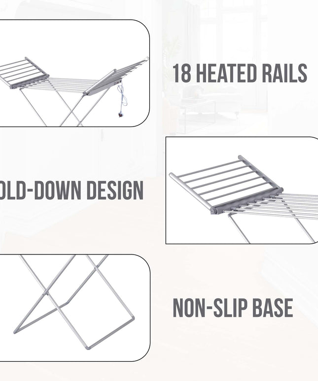 Electric Heated Clothes Drying Rack