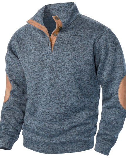 3pcs Men’s Casual Knit Sweaters – Button-Up Collar, Long Sleeve, Solid Color, Regular Fit for Golf & Camping