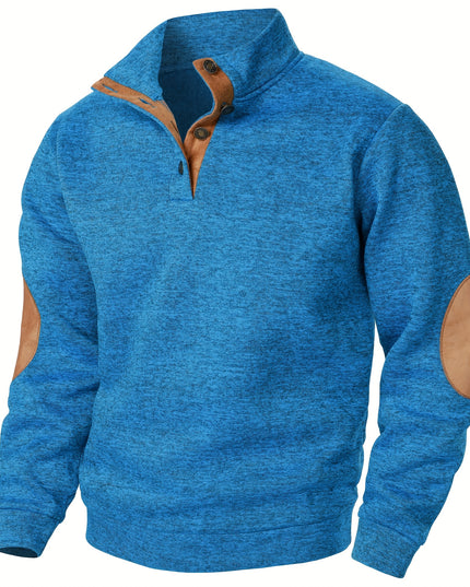 3pcs Men’s Casual Knit Sweaters – Button-Up Collar, Long Sleeve, Solid Color, Regular Fit for Golf & Camping