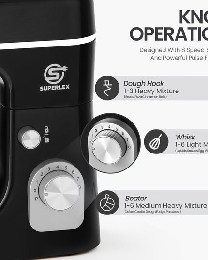 SUPERLEX 3-in-1 Stand Mixer 5L 1300W 8-Speed