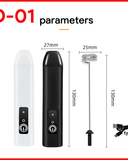 Electric Milk Frother + Egg Beater Wireless Type-C Charging 3 Speeds Mini Handheld Foam Maker Coffee Whisk Cooking Tools