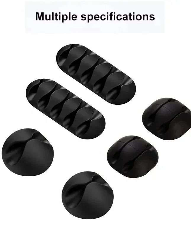 VIKEFON Cable Cord Wire Organizer Silicone USB Cable Winder Management Clips Self Adhesive for Mouse Keyboard Headset For iPhone