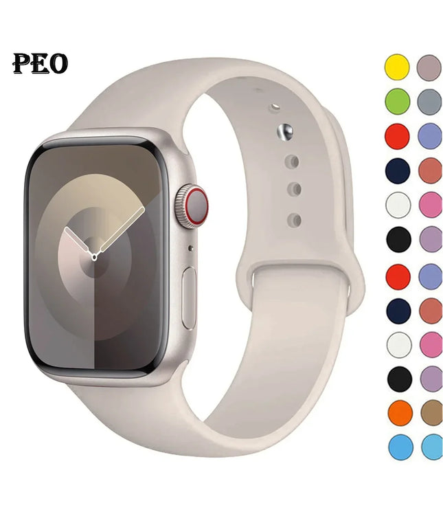 Silicone Band For Apple Watch strap 44mm 45mm 40mm 41mm 42-38mm 45 mm