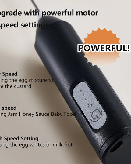 Electric Milk Frother + Egg Beater Wireless Type-C Charging 3 Speeds Mini Handheld Foam Maker Coffee Whisk Cooking Tools