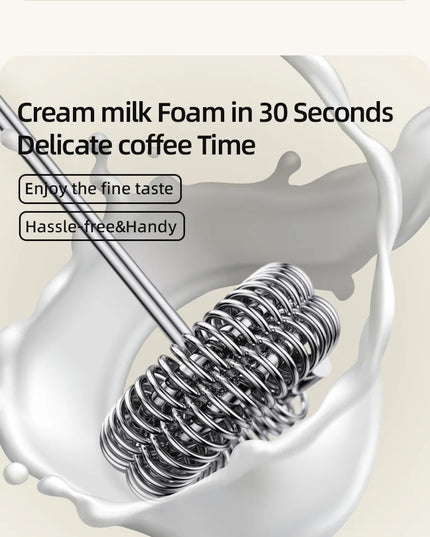 Electric Milk Frother + Egg Beater Wireless Type-C Charging 3 Speeds Mini Handheld Foam Maker Coffee Whisk Cooking Tools
