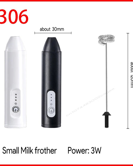 Electric Milk Frother + Egg Beater Wireless Type-C Charging 3 Speeds Mini Handheld Foam Maker Coffee Whisk Cooking Tools
