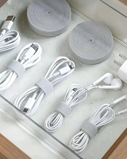 1/5M Cable Organizer Cable Management Wire Winder Tape Earphone Mouse Cord Management Ties Protector For iPhone Xiaomi Samsung