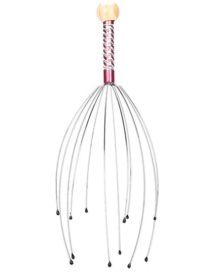 1PC Octopus Head Massager Stainless Steel Engraved Head Relaxer Brain Massage Claw Scalp Scratcher Itch Reliever Random Color