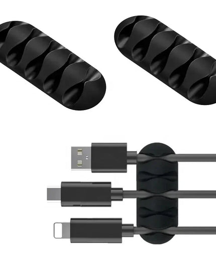 VIKEFON Cable Cord Wire Organizer Silicone USB Cable Winder Management Clips Self Adhesive for Mouse Keyboard Headset For iPhone