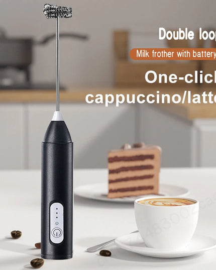 Electric Milk Frother + Egg Beater Wireless Type-C Charging 3 Speeds Mini Handheld Foam Maker Coffee Whisk Cooking Tools