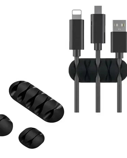 VIKEFON Cable Cord Wire Organizer Silicone USB Cable Winder Management Clips Self Adhesive for Mouse Keyboard Headset For iPhone