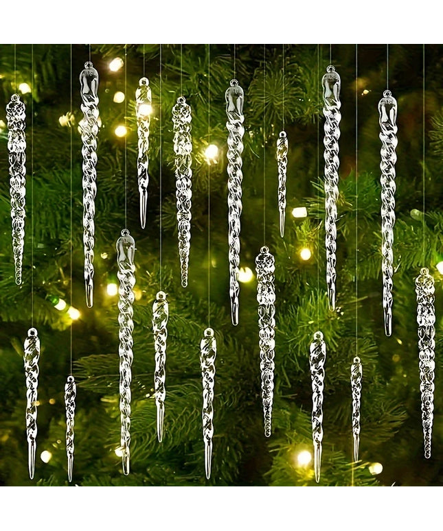 12/24/36pcs Crystal Clear Christmas Tree Ornaments