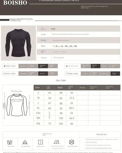 Men Running Compression T-shirt Long sleeves