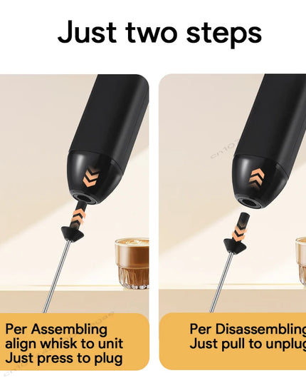 Electric Milk Frother + Egg Beater Wireless Type-C Charging 3 Speeds Mini Handheld Foam Maker Coffee Whisk Cooking Tools