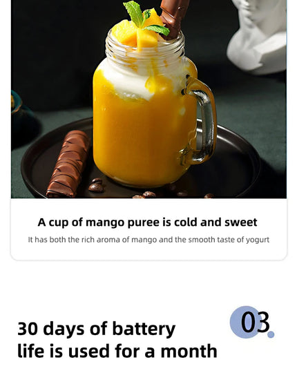 1PCS Juice Extractor Juice Cup Portable Rechargeable Small Juice Cup Home and Outdoor Multifunctional Juice Mixing 2Cups