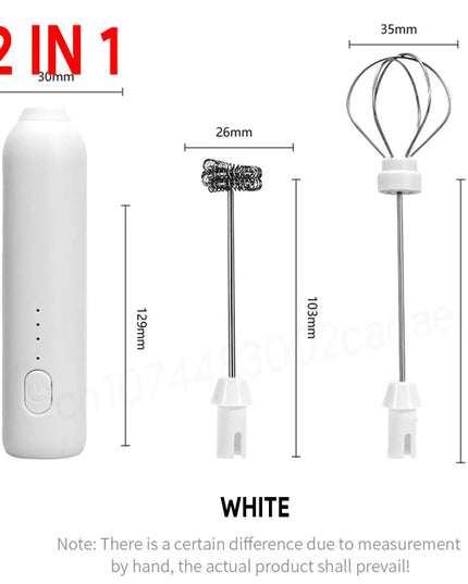 Electric Milk Frother + Egg Beater Wireless Type-C Charging 3 Speeds Mini Handheld Foam Maker Coffee Whisk Cooking Tools