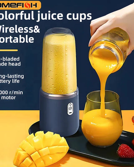 1PCS Juice Extractor Juice Cup Portable Rechargeable Small Juice Cup Home and Outdoor Multifunctional Juice Mixing 2Cups