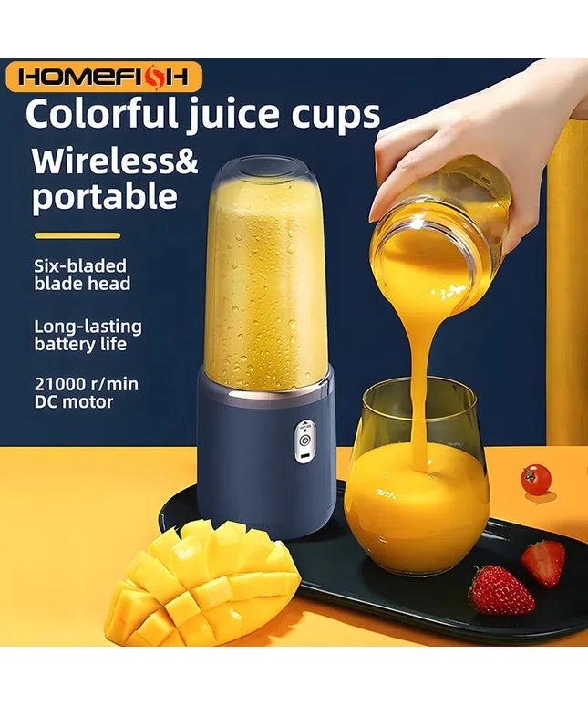 1PCS Juice Extractor Juice Cup Portable Rechargeable Small Juice Cup Home and Outdoor Multifunctional Juice Mixing 2Cups