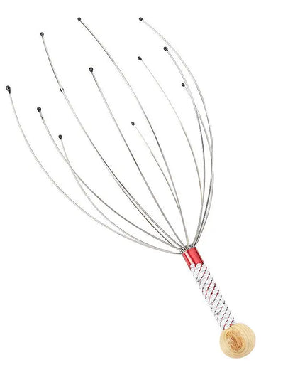 1PC Octopus Head Massager Stainless Steel Engraved Head Relaxer Brain Massage Claw Scalp Scratcher Itch Reliever Random Color
