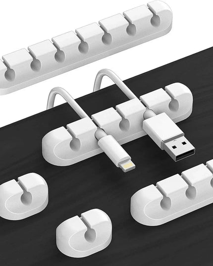 VIKEFON Cable Cord Wire Organizer Silicone USB Cable Winder Management Clips Self Adhesive for Mouse Keyboard Headset For iPhone