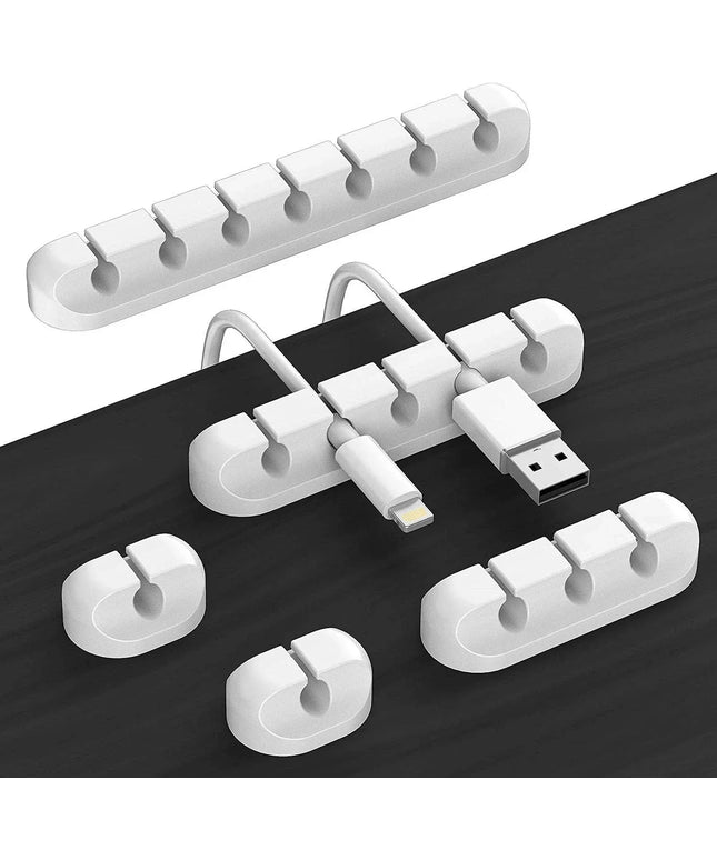 VIKEFON Cable Cord Wire Organizer Silicone USB Cable Winder Management Clips Self Adhesive for Mouse Keyboard Headset For iPhone