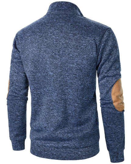 3pcs Men’s Casual Knit Sweaters – Button-Up Collar, Long Sleeve, Solid Color, Regular Fit for Golf & Camping