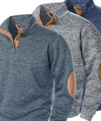 Denim blue + light gray + navy blue