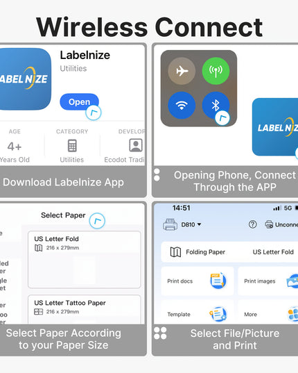 Portable Inkless Thermal Printer