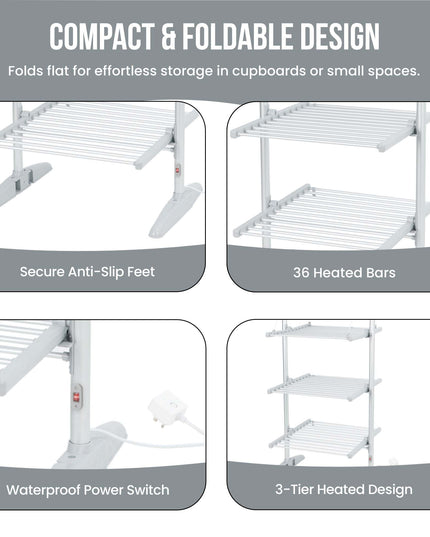 Electric Heated Clothes Drying Rack