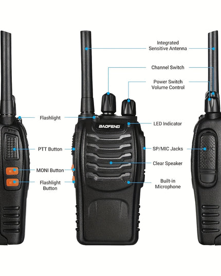 2-Pack Handheld Walkie Talkies